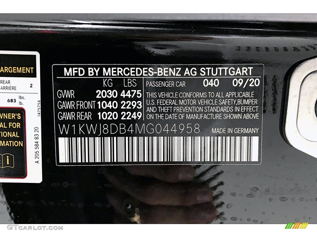 2021 C Color Code 040 for Black Photo #139988833