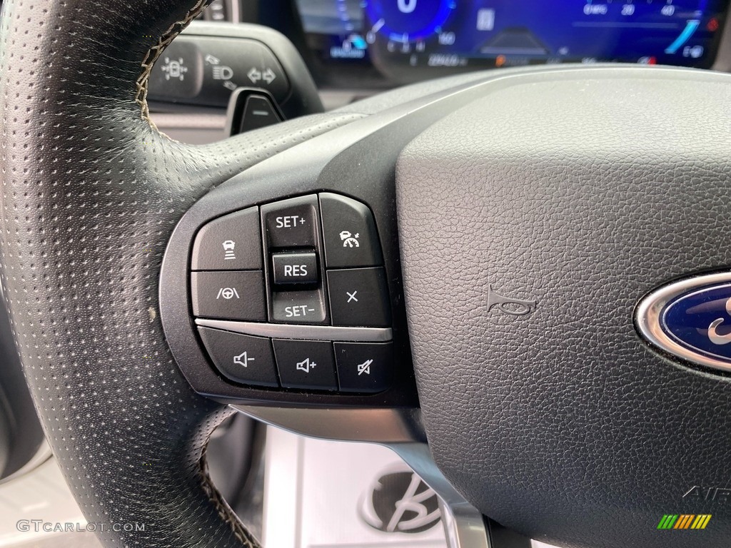 2020 Ford Explorer ST 4WD Ebony Steering Wheel Photo #139989070