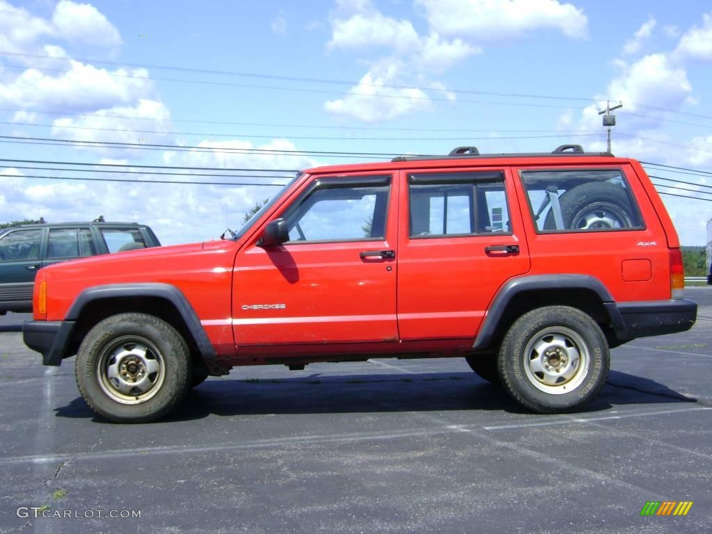 2000 Cherokee SE 4x4 Right Hand Drive - Flame Red / Agate Black photo #4
