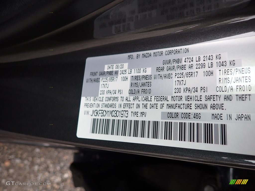 2021 CX-5 Color Code 46G for Machine Gray Metallic Photo #139992266