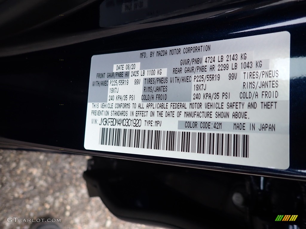 2021 CX-5 Color Code 42M for Deep Crystal Blue Mica Photo #139992659