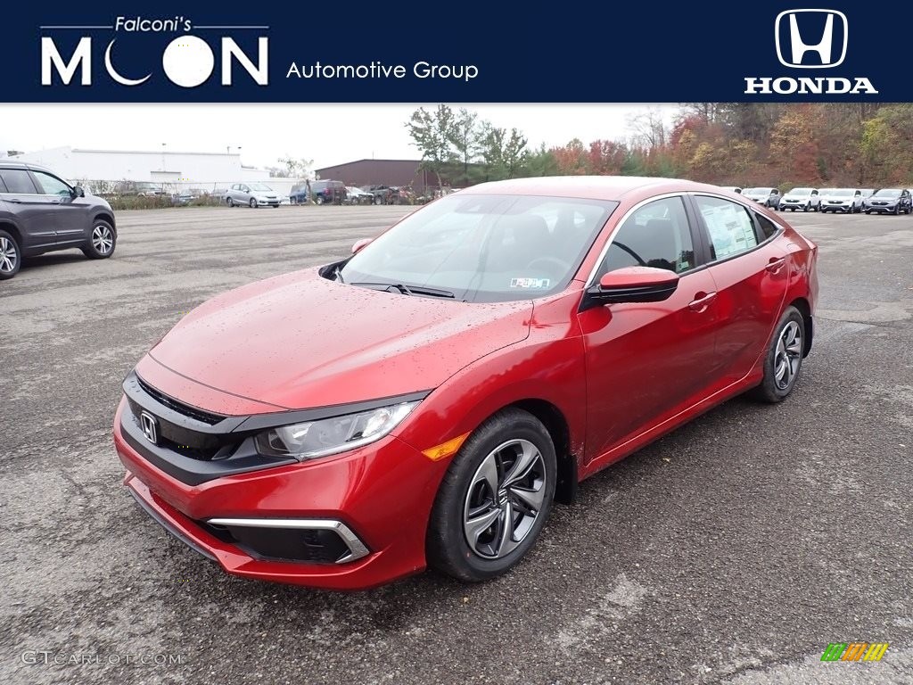 2020 Civic LX Sedan - Rallye Red / Black photo #1