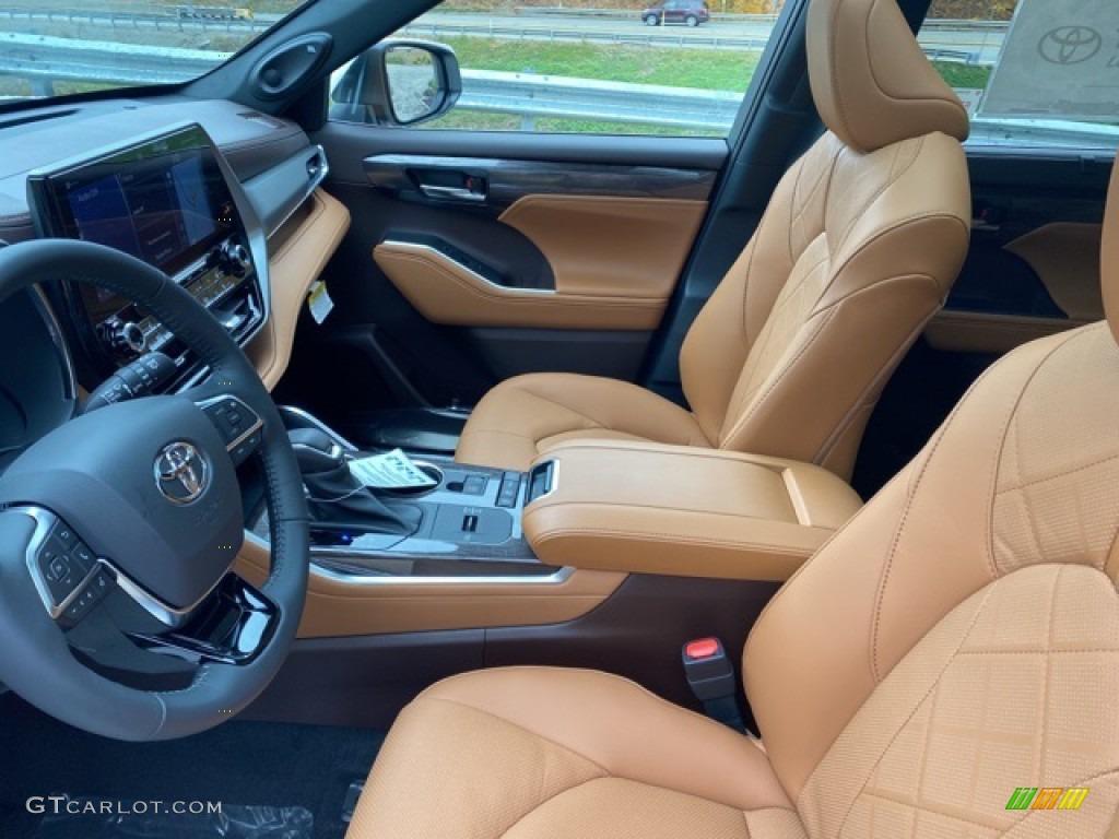 Glazed Caramel Interior 2021 Toyota Highlander Hybrid Platinum AWD Photo #139995065