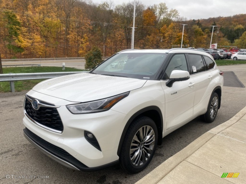 Blizzard White Pearl 2021 Toyota Highlander Hybrid Platinum AWD Exterior Photo #139995197
