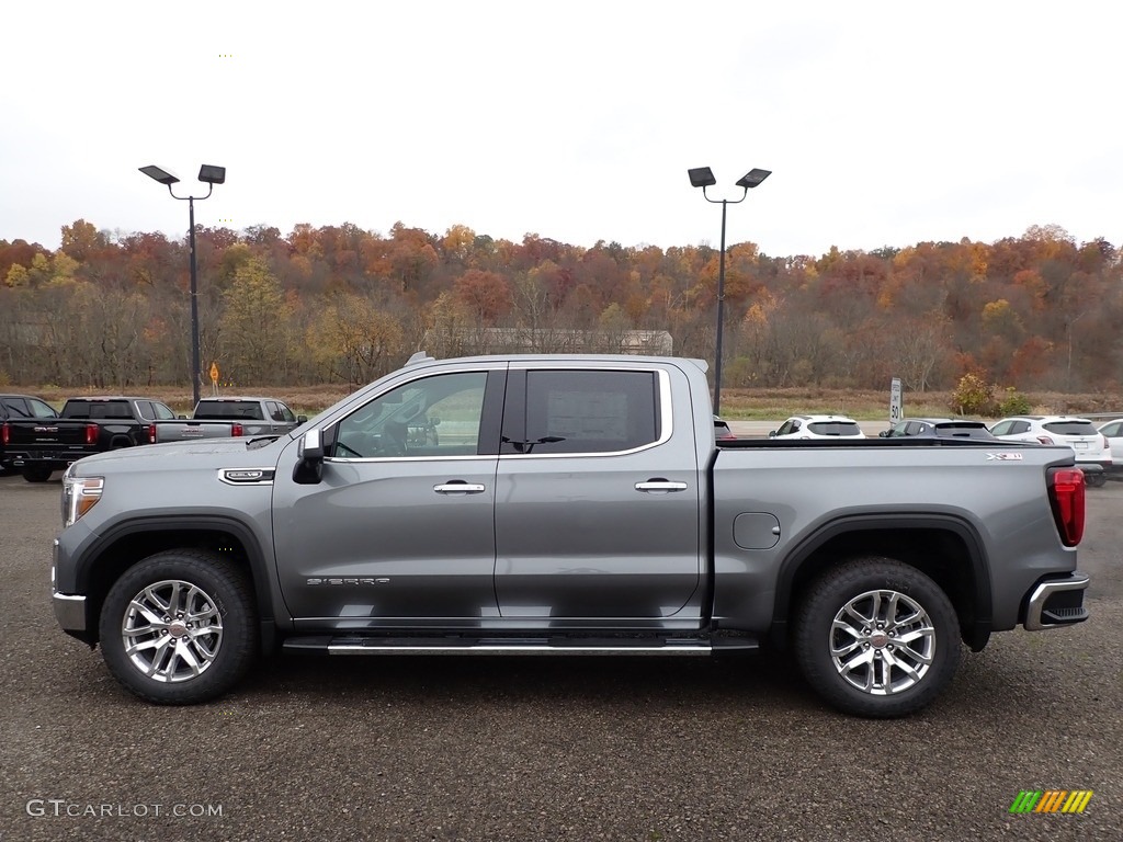 Satin Steel Metallic 2021 GMC Sierra 1500 SLT Crew Cab 4WD Exterior Photo #139995227