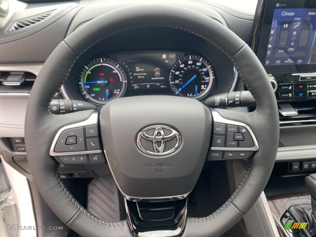2021 Toyota Highlander Hybrid Limited AWD Graphite Steering Wheel Photo #139996883