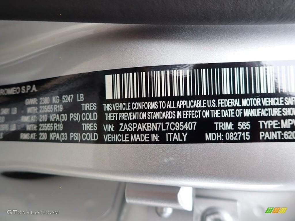 2020 Stelvio Color Code 565 for Silverstone Gray Metallic Photo #139998950