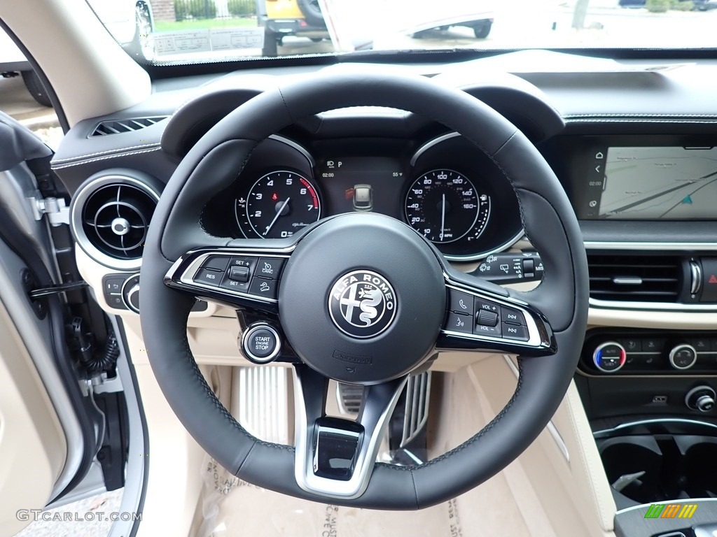 2020 Alfa Romeo Stelvio TI Lusso AWD Crema Steering Wheel Photo #139999064