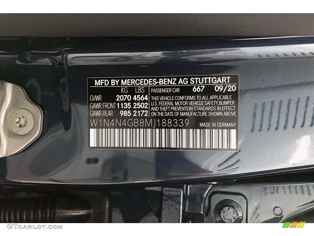 2021 GLA Color Code 667 for Denim Blue Metallic Photo #140000513