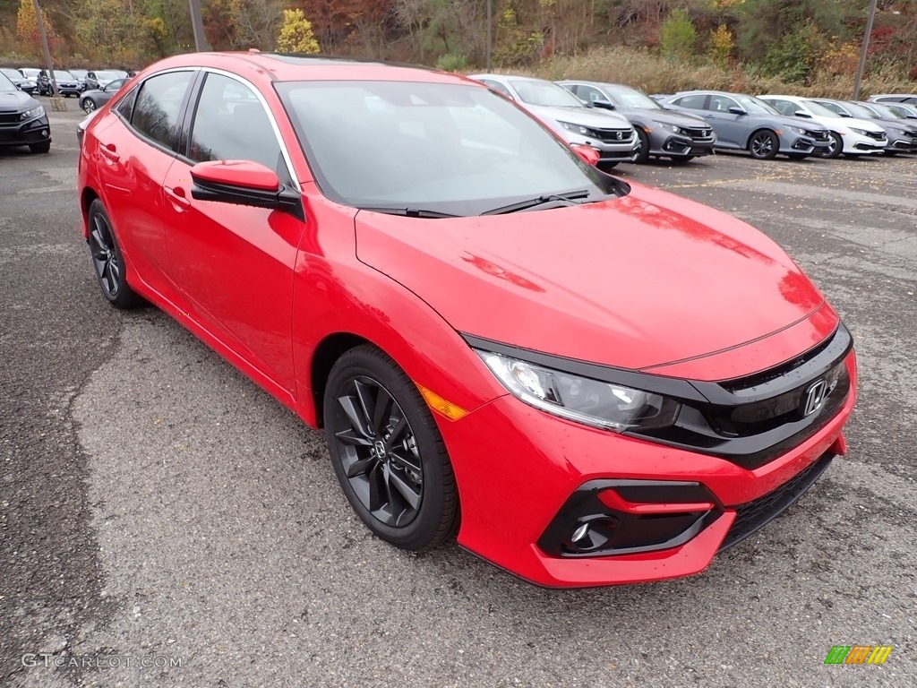 Rallye Red 2021 Honda Civic EX Hatchback Exterior Photo #140000714