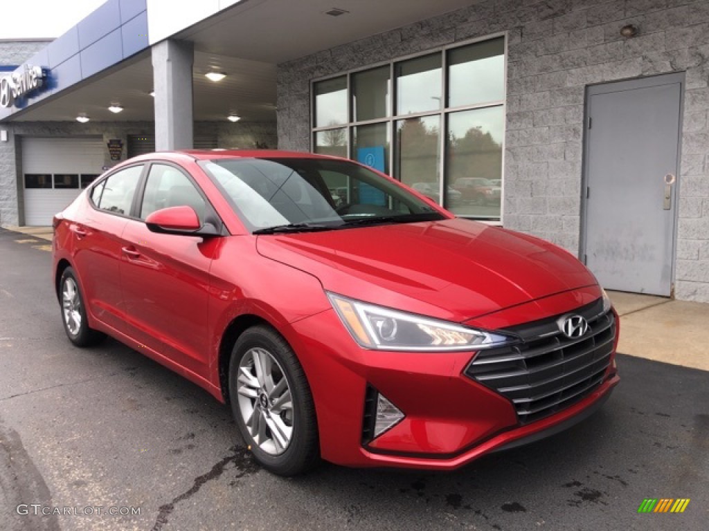 2020 Elantra Value Edition - Scarlet Red Pearl / Beige photo #1