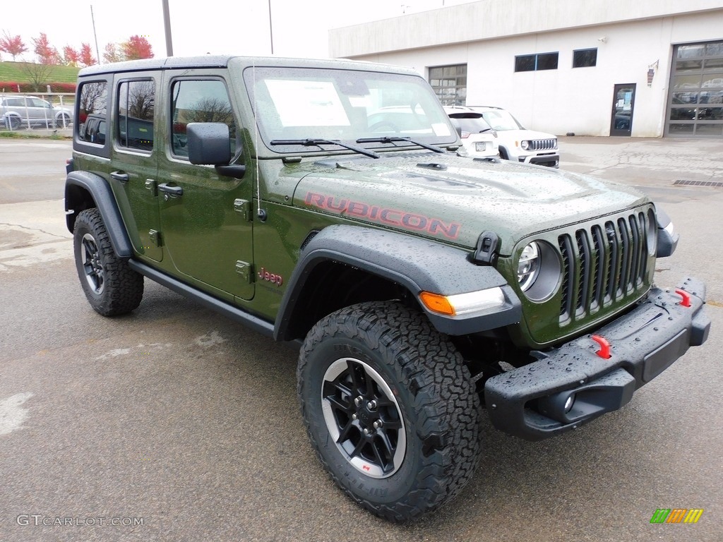 Sarge Green 2021 Jeep Wrangler Unlimited Rubicon 4x4 Exterior Photo #140009584