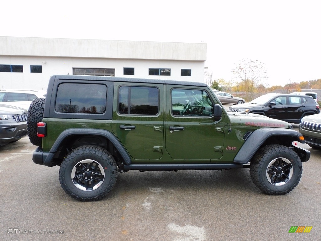 Sarge Green 2021 Jeep Wrangler Unlimited Rubicon 4x4 Exterior Photo #140009608