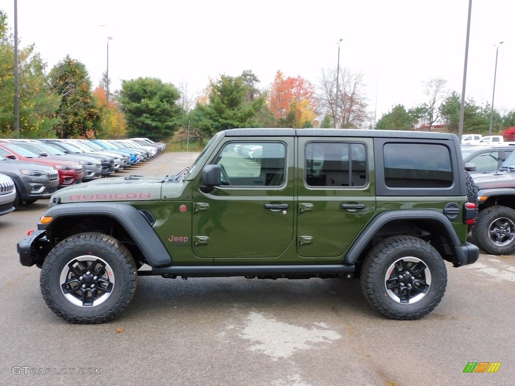 Sarge Green 2021 Jeep Wrangler Unlimited Rubicon 4x4 Exterior Photo #140009698