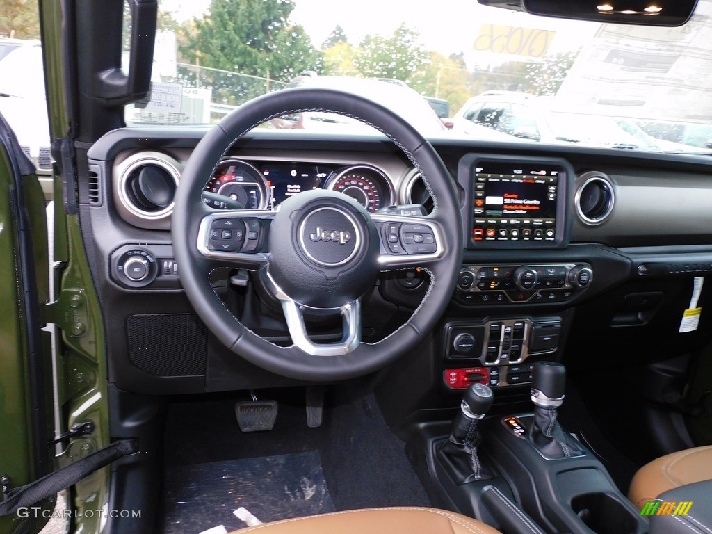 2021 Jeep Wrangler Unlimited Rubicon 4x4 Dark Saddle/Black Dashboard Photo #140009776