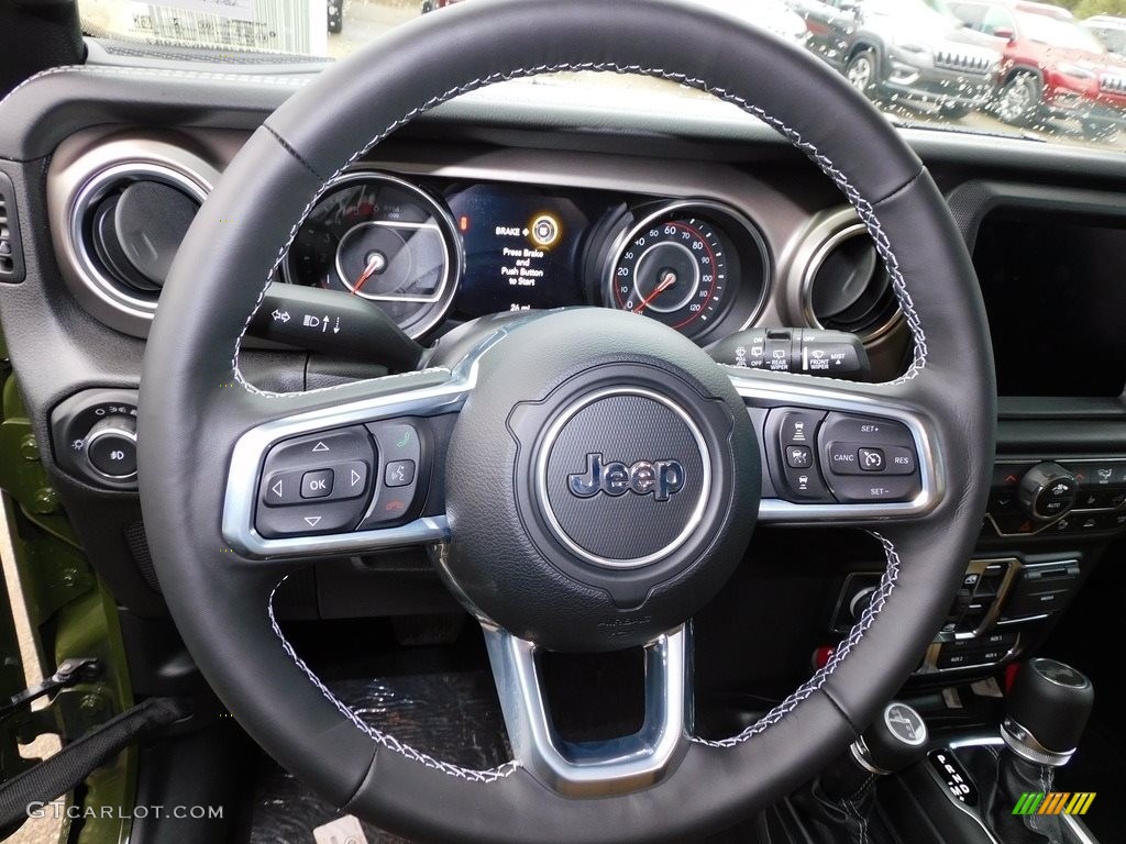 2021 Jeep Wrangler Unlimited Rubicon 4x4 Dark Saddle/Black Steering Wheel Photo #140009869