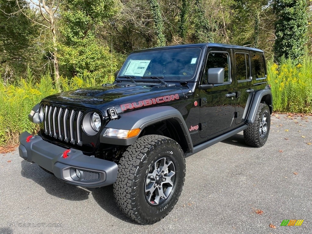 Black 2021 Jeep Wrangler Unlimited Rubicon 4x4 Exterior Photo #140010235