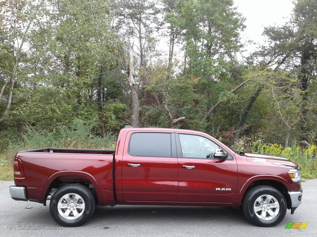 Delmonico Red Pearl 2021 Ram 1500 Laramie Crew Cab 4x4 Exterior Photo #140010964