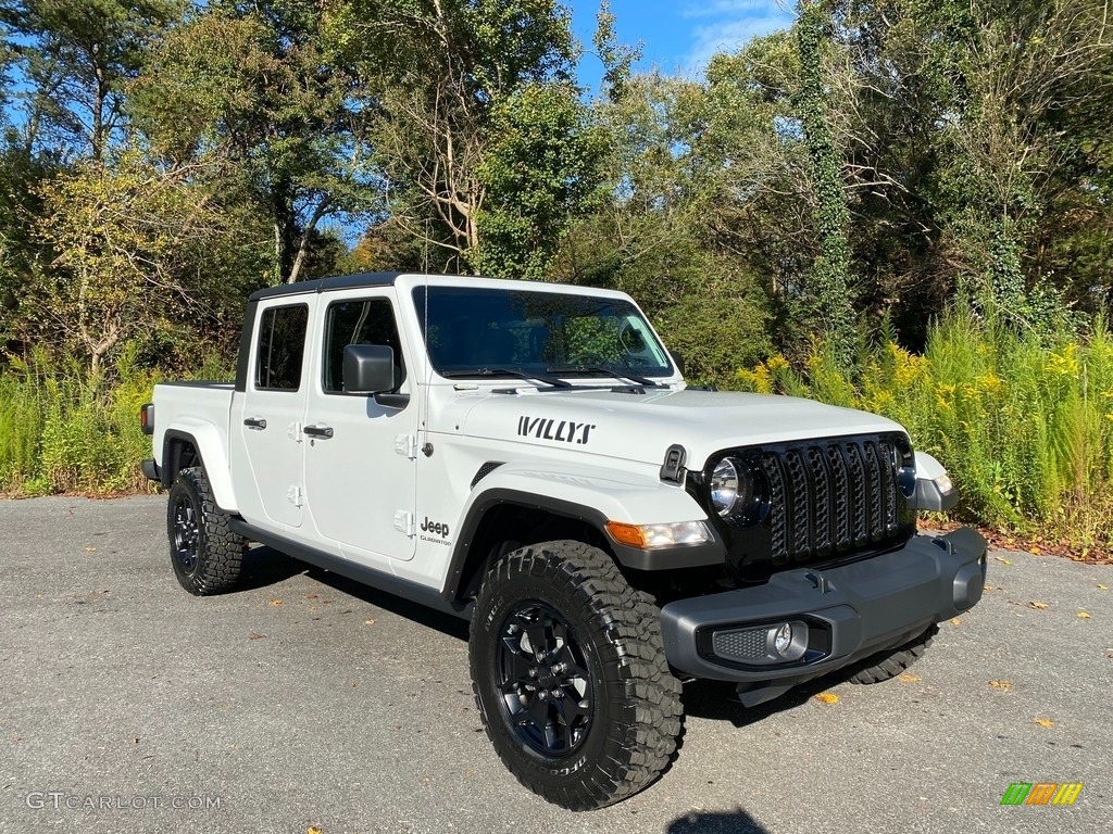 Bright White 2021 Jeep Gladiator Willys 4x4 Exterior Photo #140011552