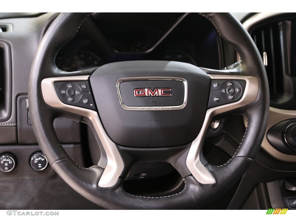 2020 GMC Canyon Denali Crew Cab 4WD Jet Black Steering Wheel Photo #140015131