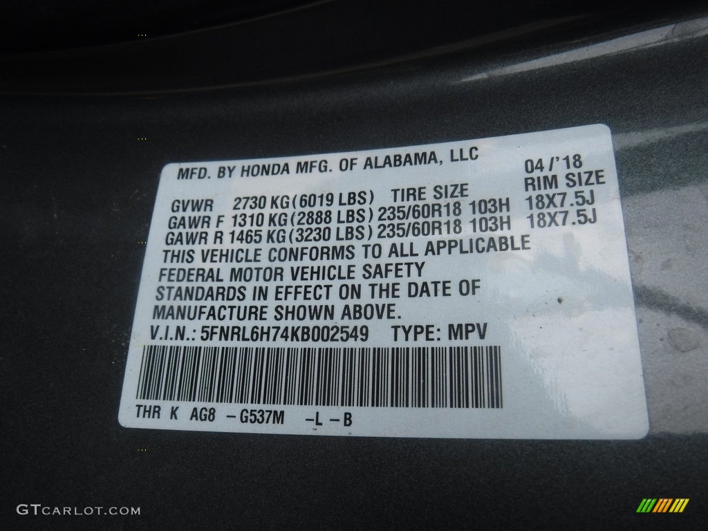 2019 Odyssey EX-L - Forest Mist Metallic / Beige photo #34