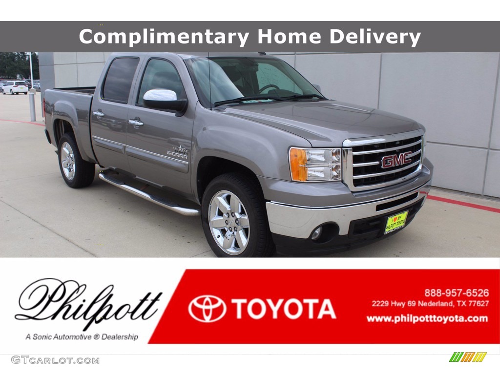 2012 Sierra 1500 SLE Crew Cab - Steel Gray Metallic / Ebony photo #1