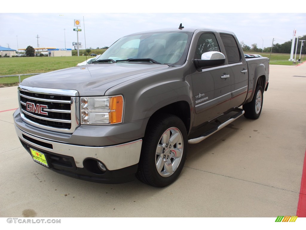 2012 Sierra 1500 SLE Crew Cab - Steel Gray Metallic / Ebony photo #4