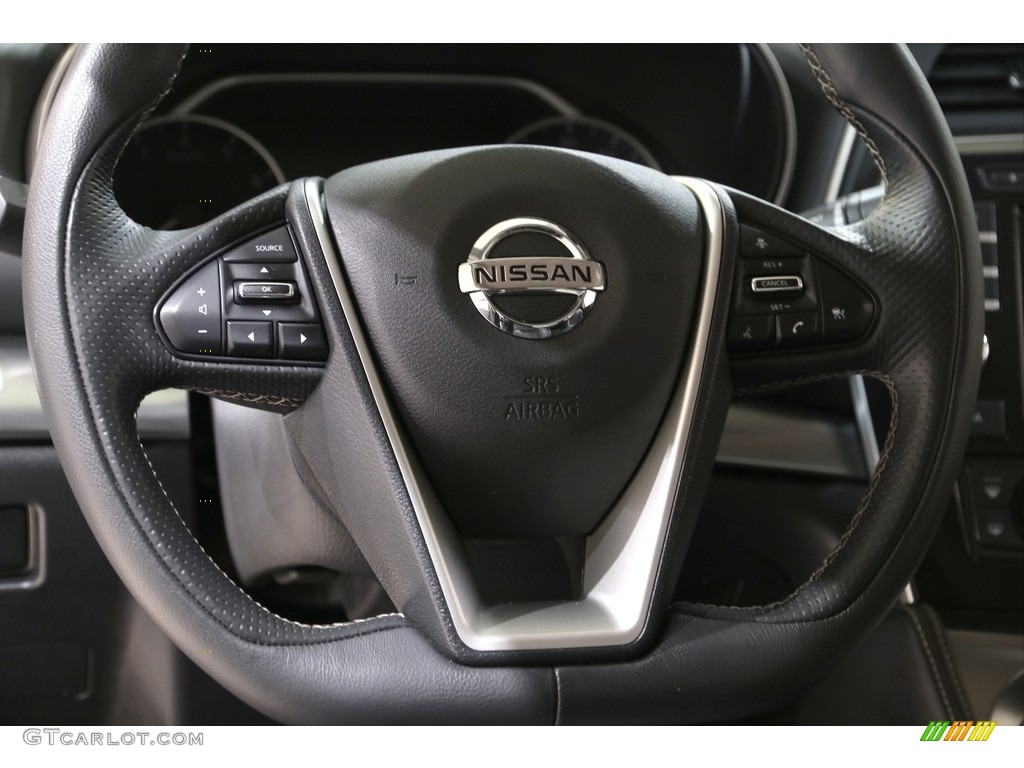 2020 Nissan Maxima SV Charcoal Steering Wheel Photo #140016412