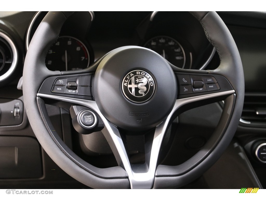 2018 Alfa Romeo Giulia Sport AWD Black/Dark Gray Steering Wheel Photo #140018585