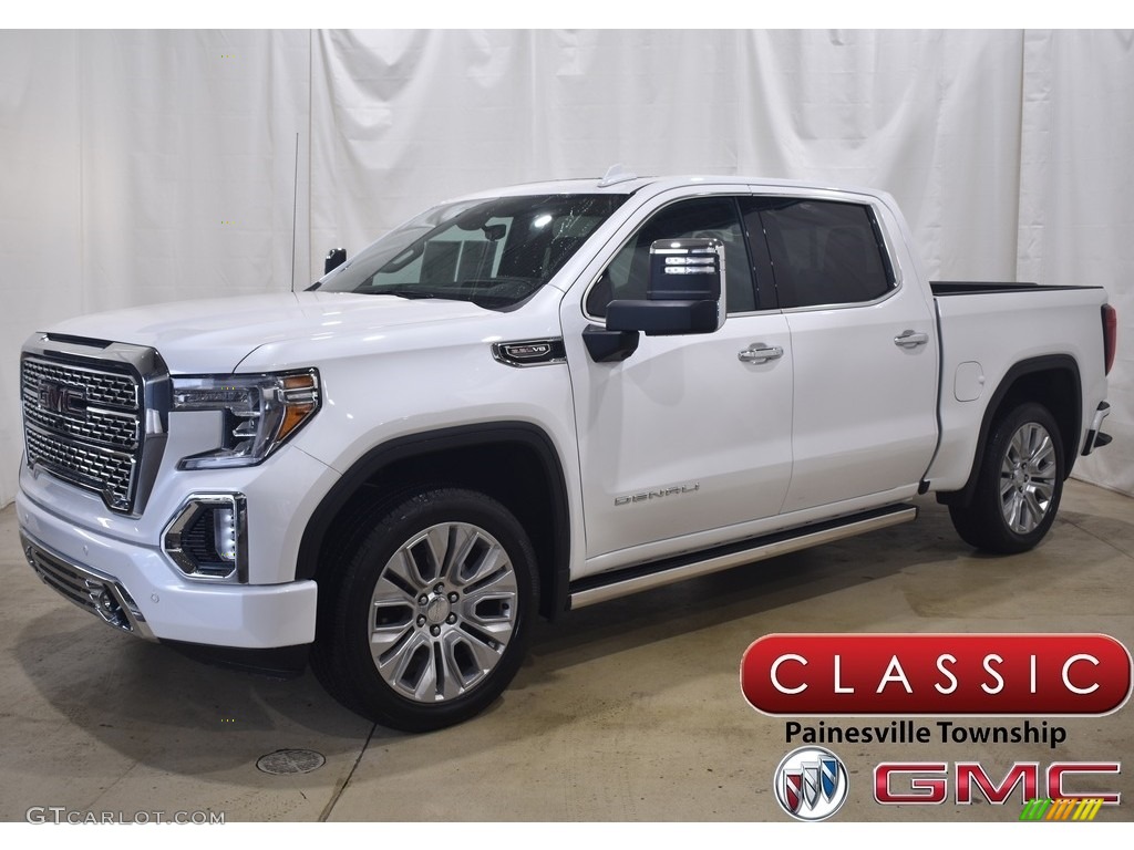 2020 Sierra 1500 Denali Crew Cab 4WD - White Frost Tricoat / Dark Walnut/Dark Ash Gray photo #1