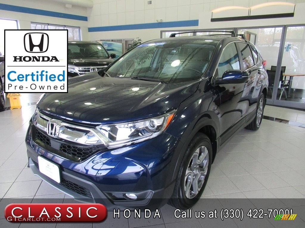 2018 CR-V EX-L AWD - Obsidian Blue Pearl / Ivory photo #1