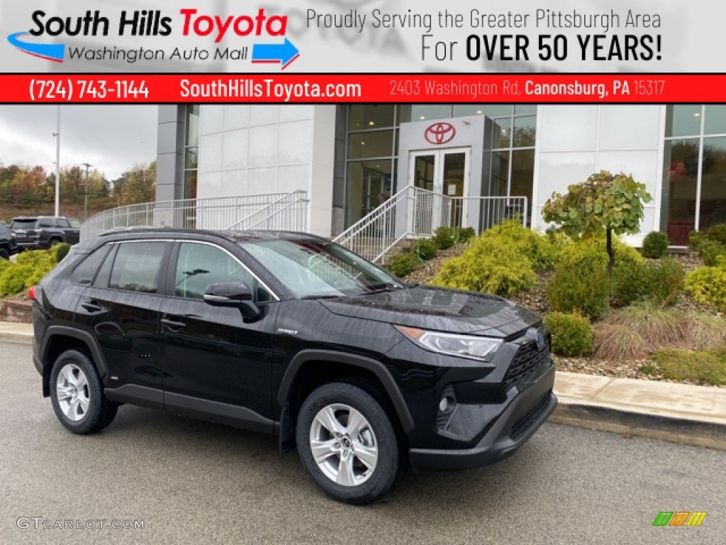 2021 RAV4 XLE AWD Hybrid - Midnight Black Metallic / Black photo #1
