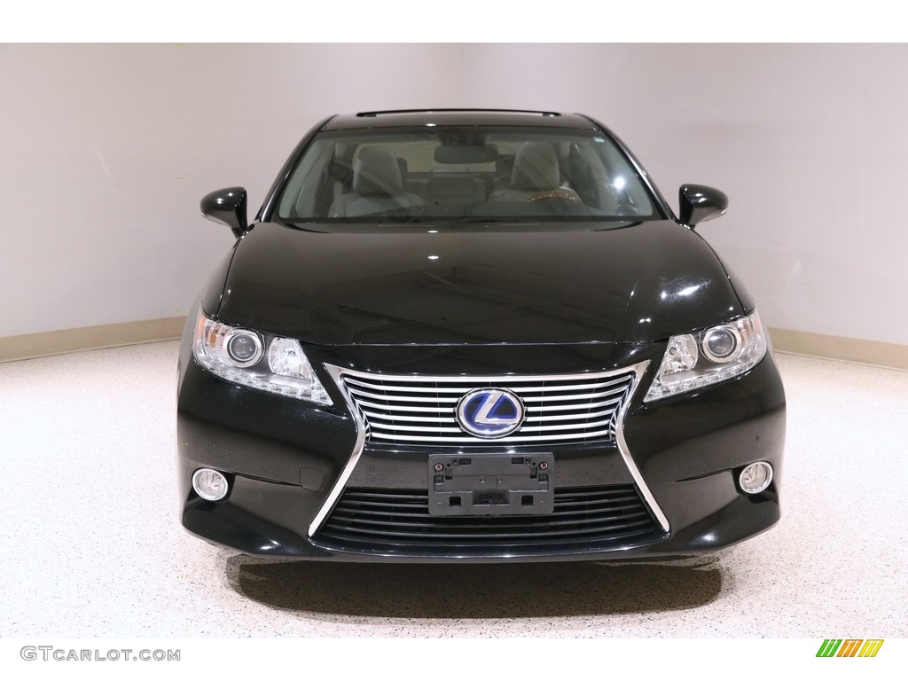 2013 ES 300h Hybrid - Obsidian Black / Light Gray photo #2