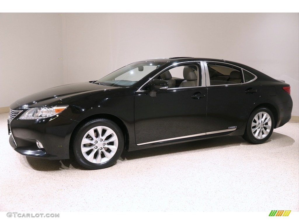 2013 ES 300h Hybrid - Obsidian Black / Light Gray photo #3