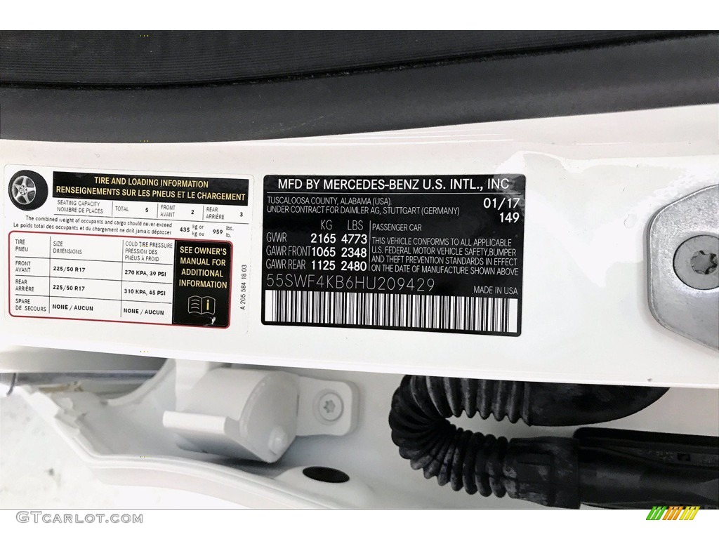 2017 C Color Code 149 for Polar White Photo #140032298