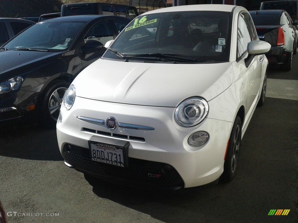 Bianco Perla (Pearl White) 2016 Fiat 500e All Electric Exterior Photo #140033047