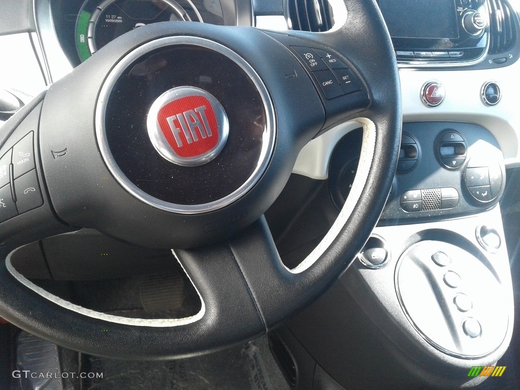 2016 Fiat 500e All Electric Black Steering Wheel Photo #140033101