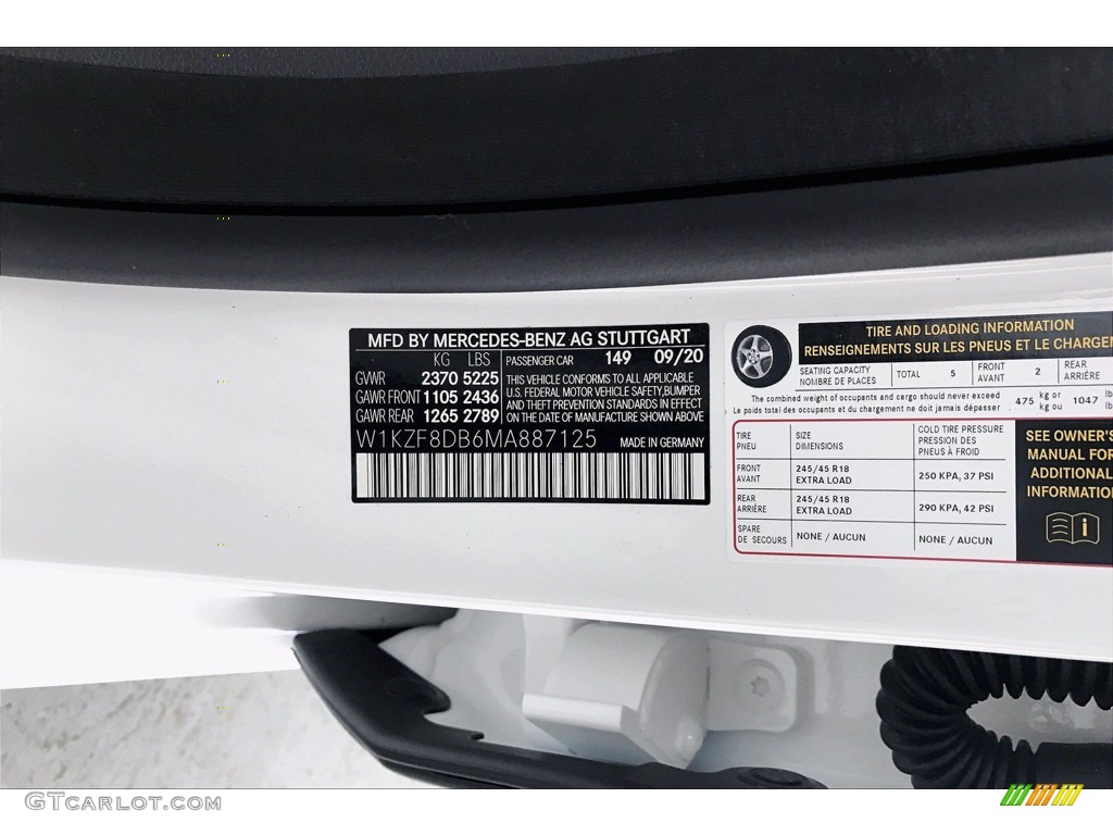 2021 E Color Code 149 for Polar White Photo #140033665