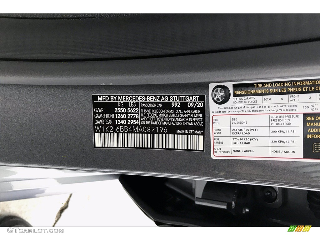 2021 Mercedes-Benz CLS 53 AMG 4Matic Coupe Color Code Photos