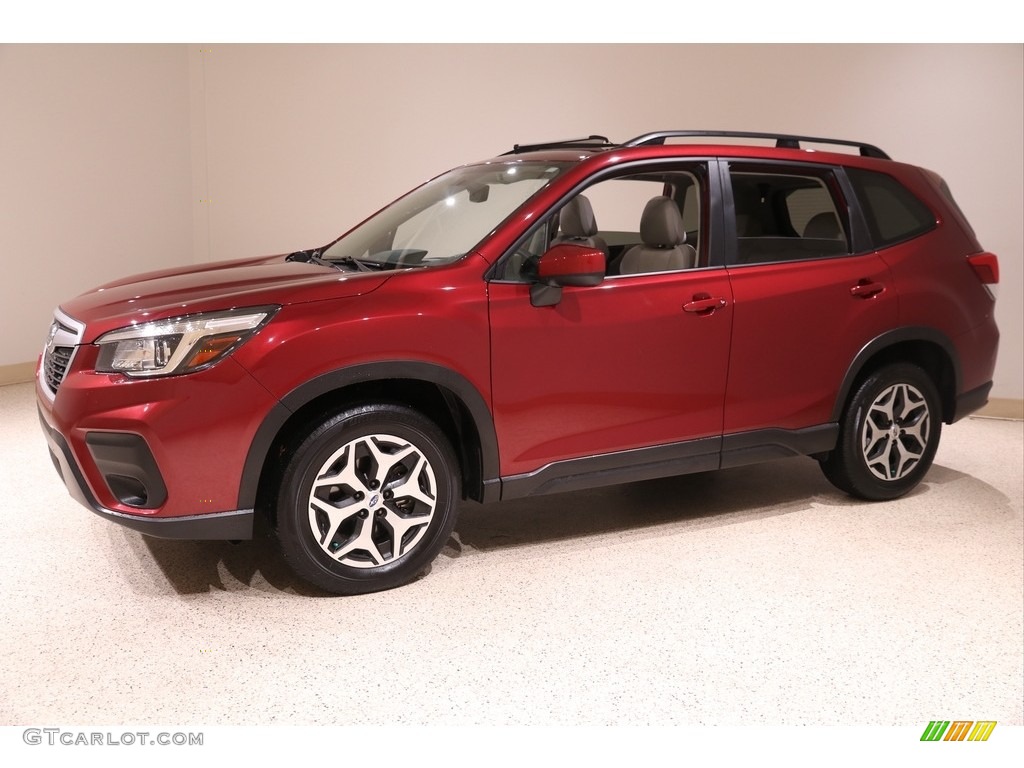 2019 Forester 2.5i Premium - Crimson Red Pearl / Gray photo #3
