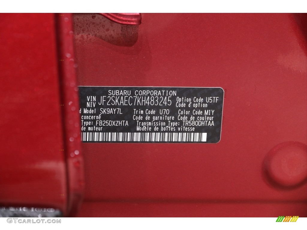 2019 Forester 2.5i Premium - Crimson Red Pearl / Gray photo #22