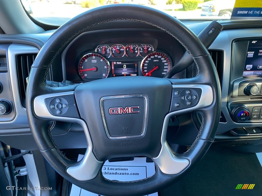 2016 GMC Sierra 1500 SLE Double Cab 4WD Jet Black Steering Wheel Photo #140043022