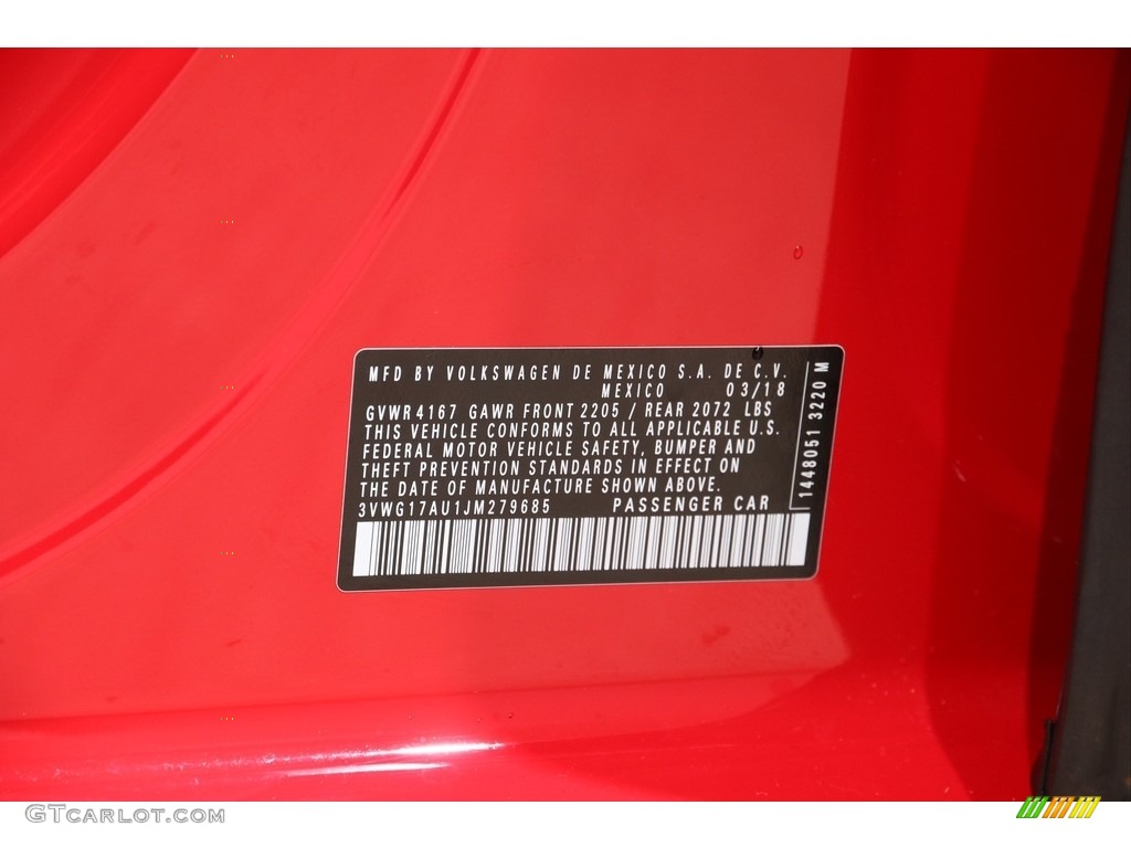 2018 Golf S - Tornado Red / Titan Black photo #19