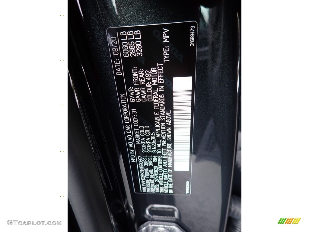2021 XC90 T5 AWD Momentum - Savile Gray Metallic / Charcoal photo #12