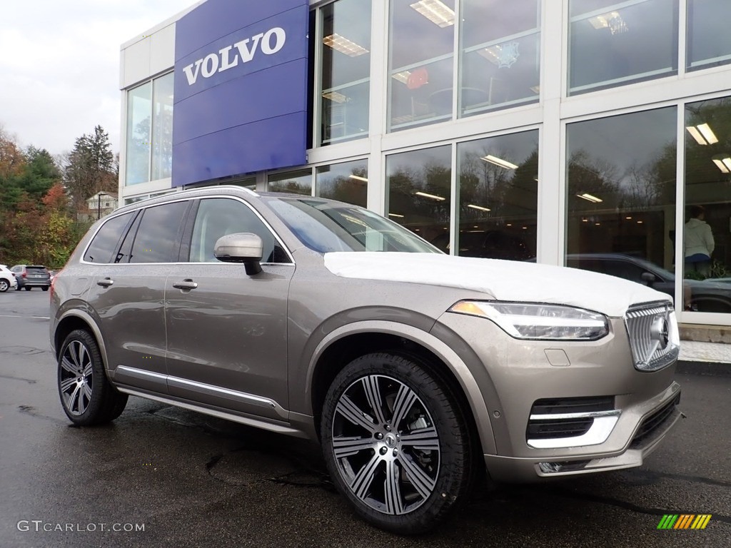 2021 XC90 T6 AWD Inscription - Pebble Grey Metallic / Blonde/Charcoal photo #1