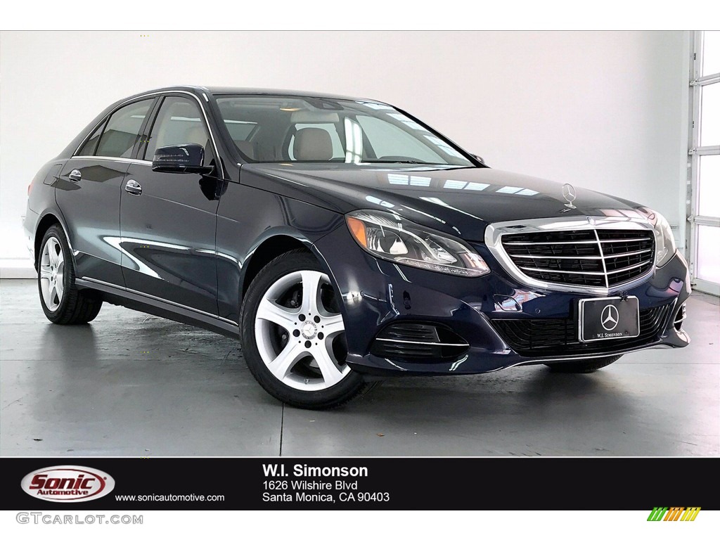 2014 E 350 Sedan - Indigo Blue Metallic / Silk Beige/Espresso Brown photo #1