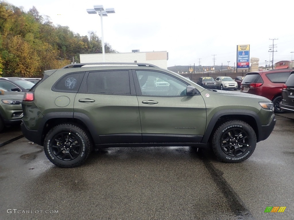 Olive Green Pearl 2021 Jeep Cherokee Traihawk 4x4 Exterior Photo #140058850