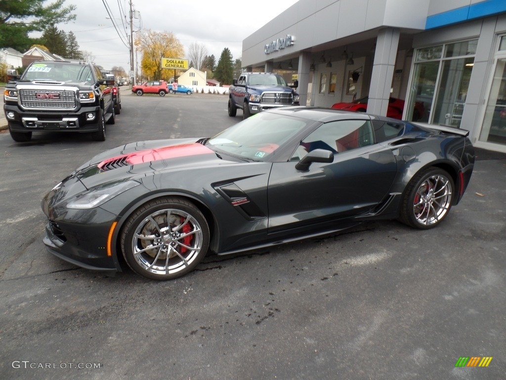 2019 Corvette Grand Sport Coupe - Shadow Gray Metallic / Adrenaline Red photo #1