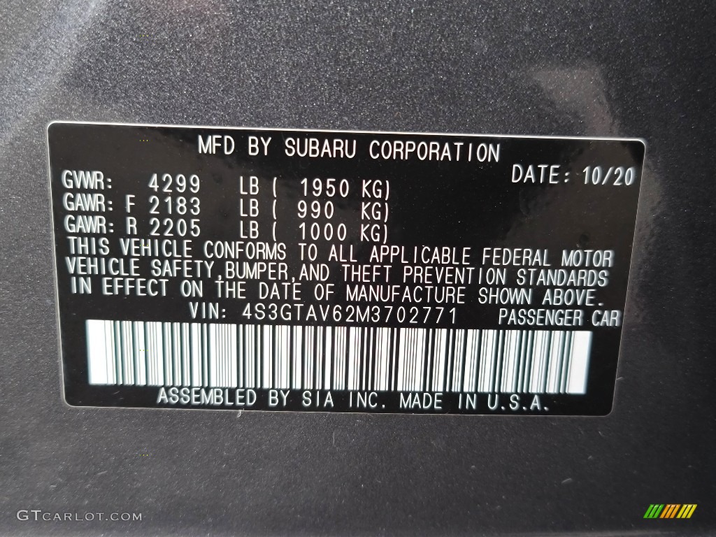 2021 Impreza Premium 5-Door - Magnetite Gray Metallic / Black photo #10