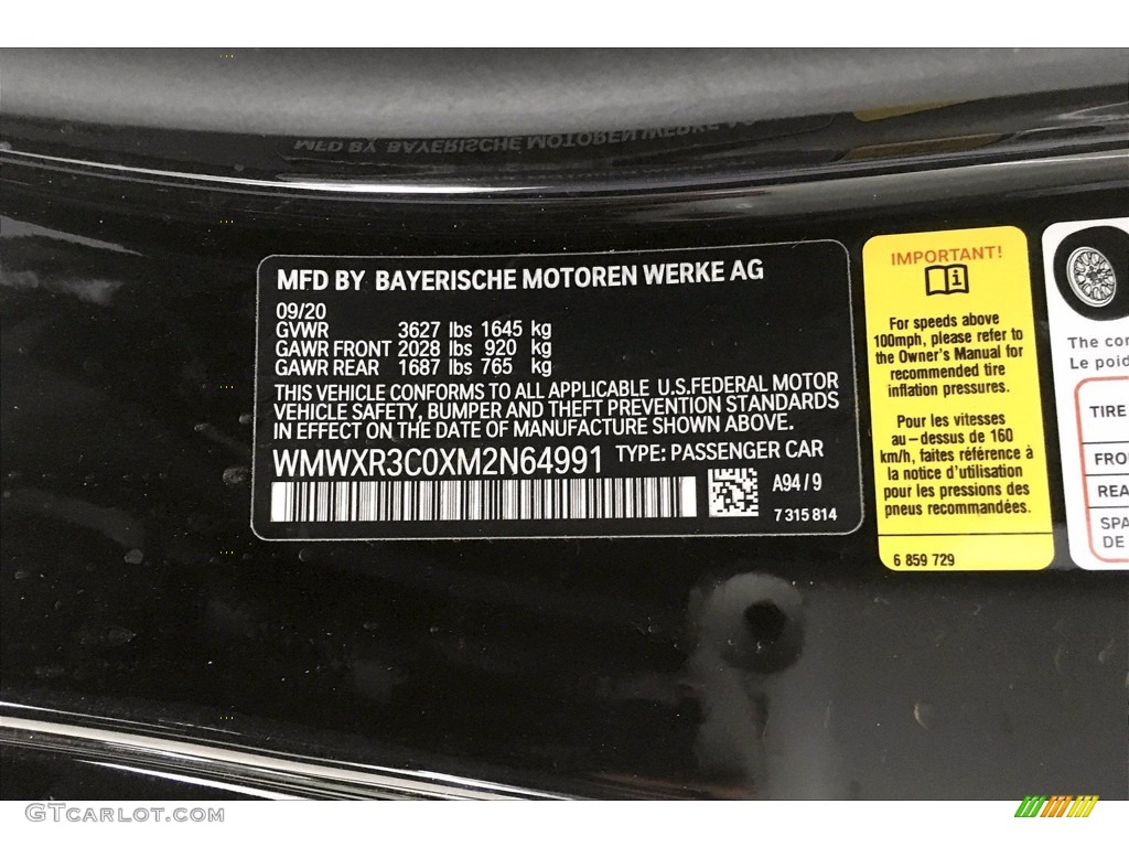 2021 Mini Hardtop Cooper 1499 GT Special Edition Color Code Photos